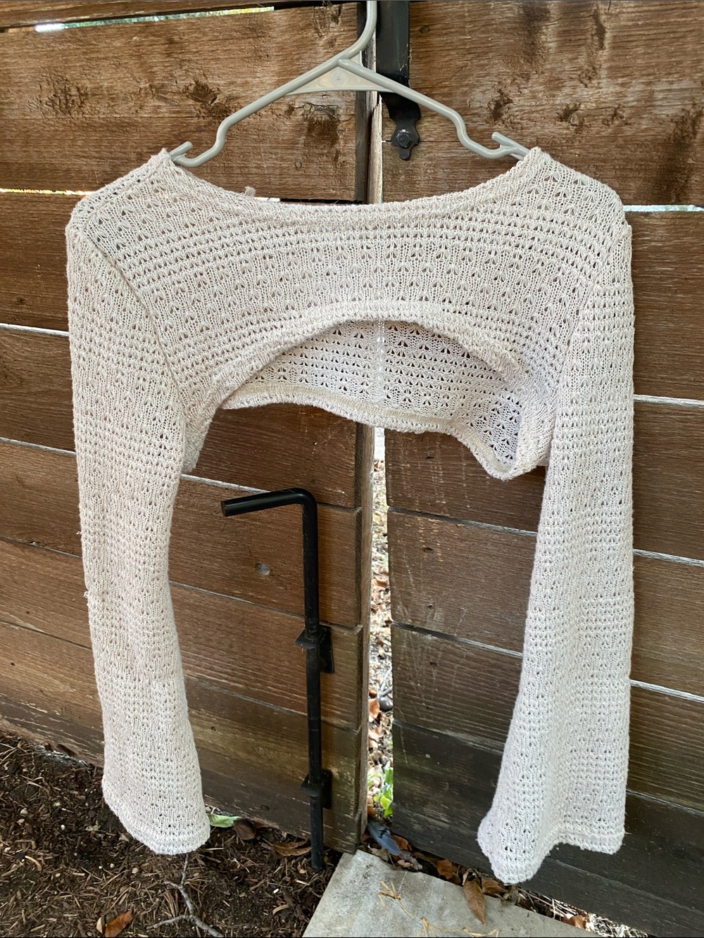 Light Cream Crochet Bolero Shrug Sweater